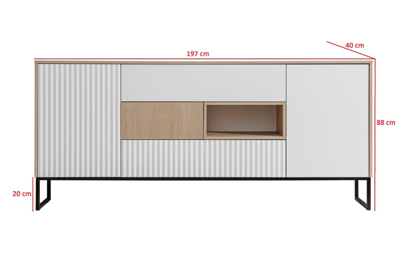 ZOE TV stand 2D3S scandi/white mat - Image 5