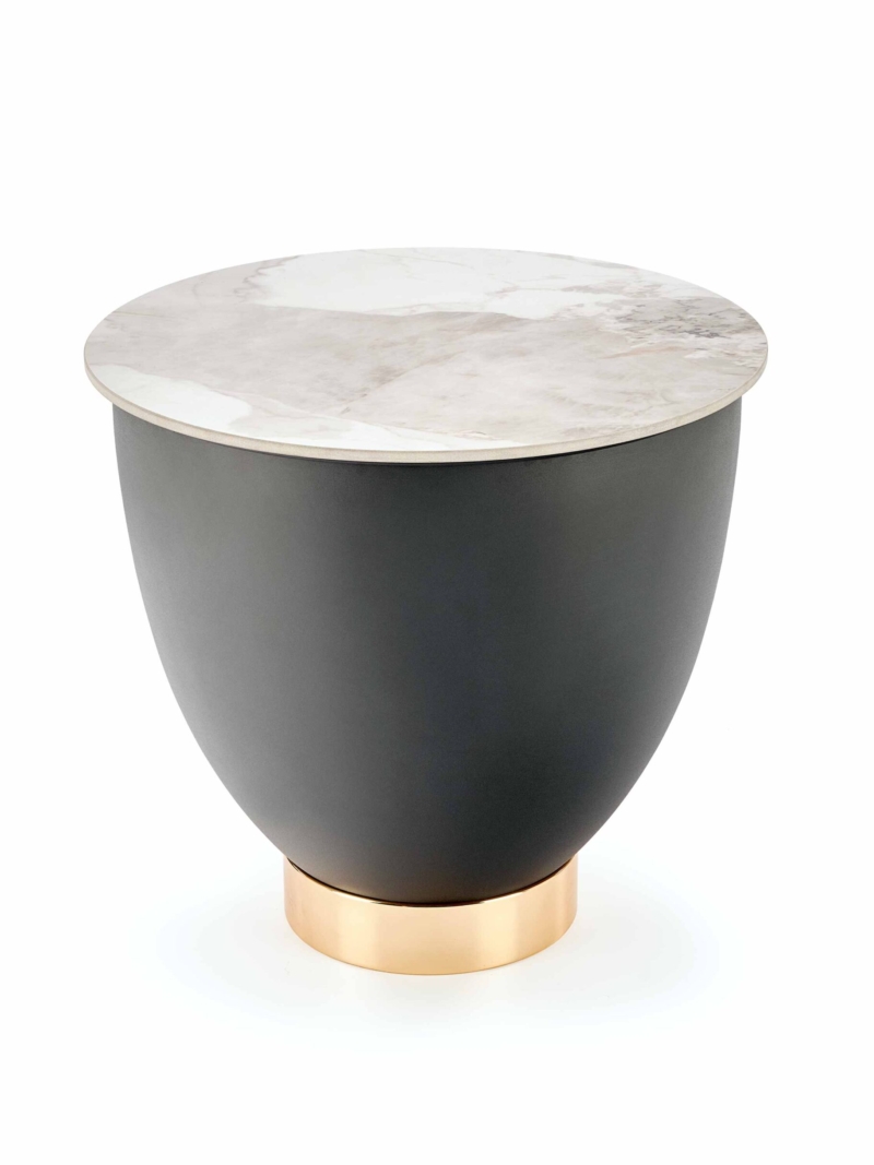 CECILIA_S coffee table, white marble / grey / gold