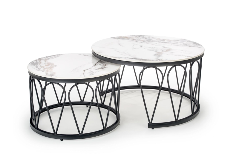 FORMOSA set of 2 coffee tables, white marble - Image 6