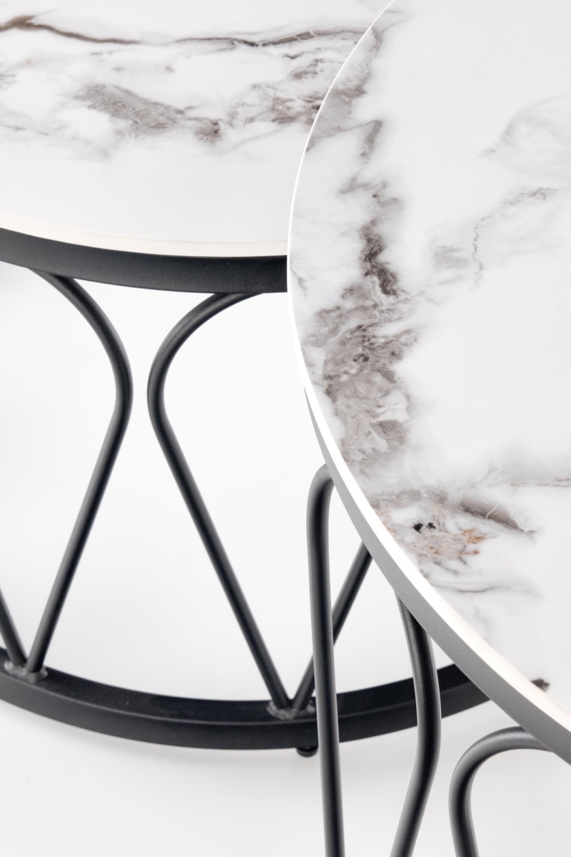 FORMOSA set of 2 coffee tables, white marble - Image 10