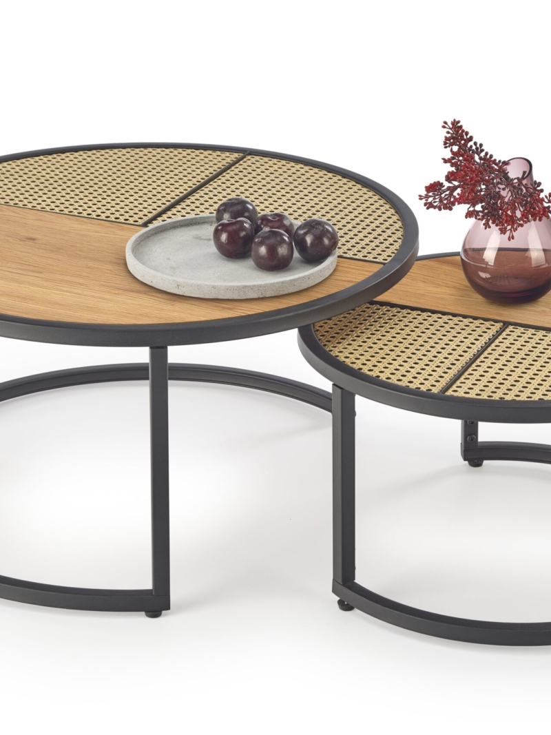 GARMINA set coffe table golden oak / black