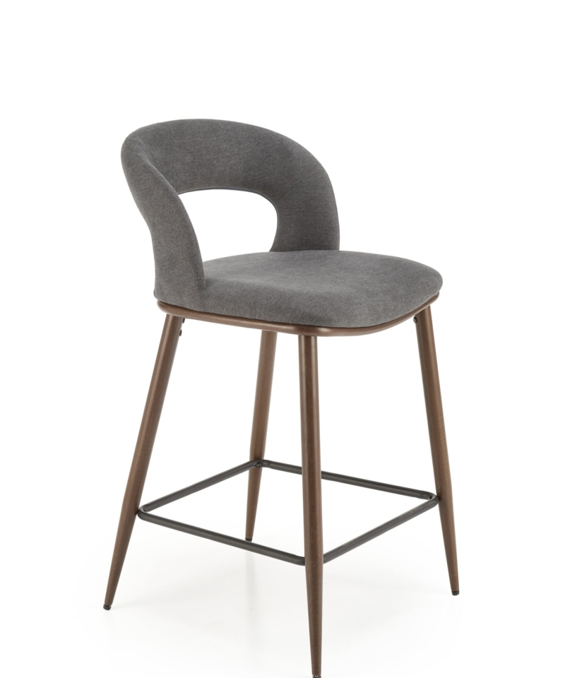 H114 bar stool, grey / walnut