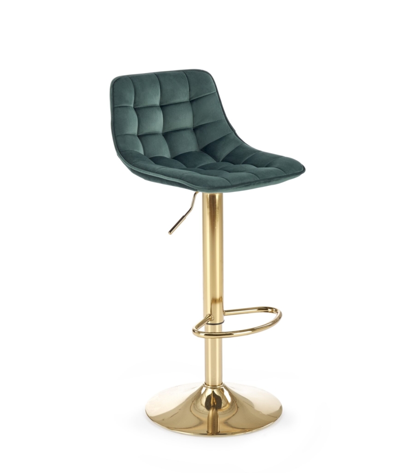 H120 bar stool, gold / dark green