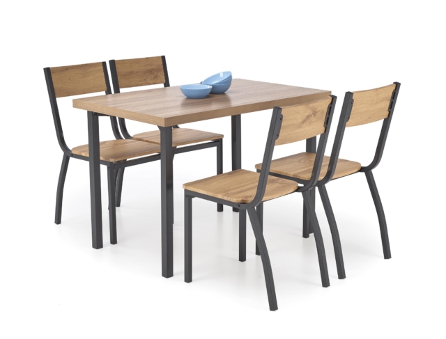 MILTON table + 4 chairs color: natural / black