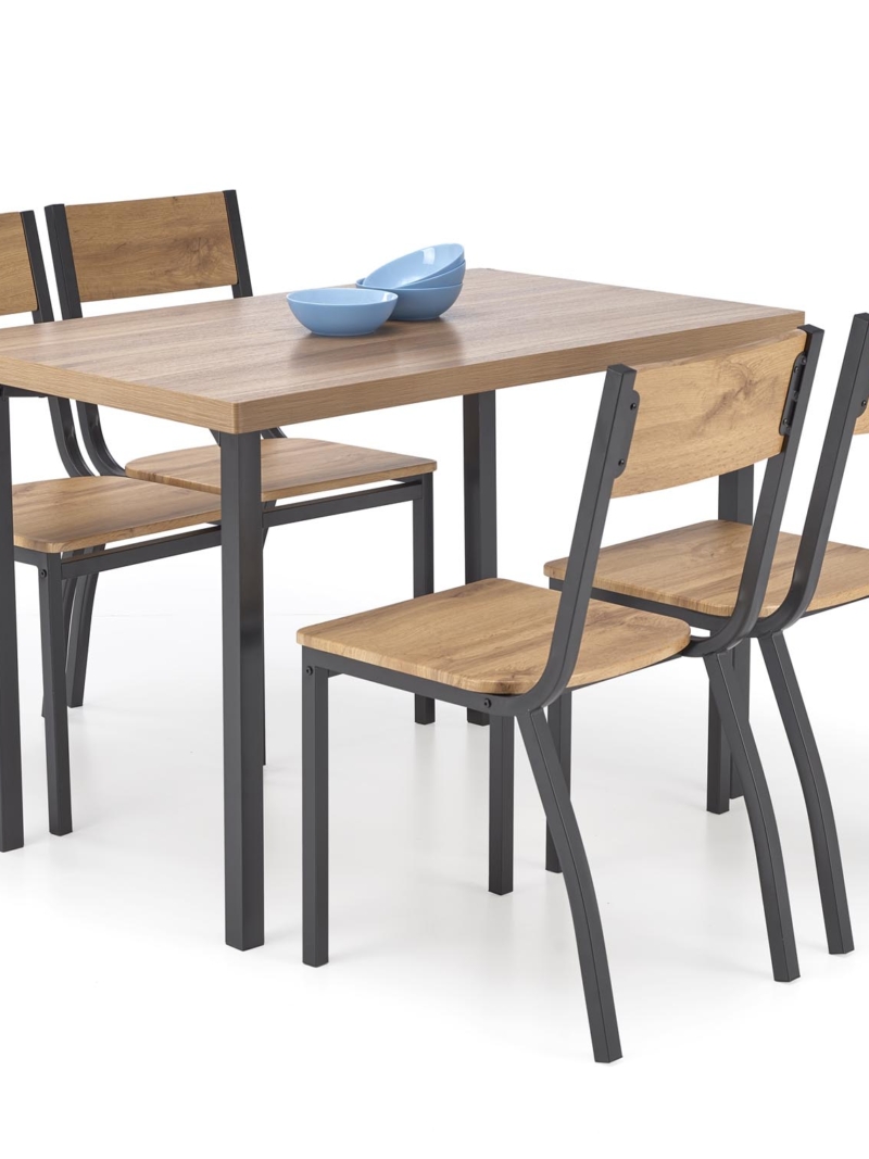 MILTON table + 4 chairs color: natural / black
