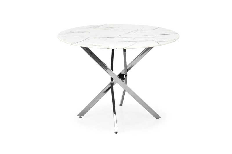 RAYMOND 2 table, white marble / silver - Image 3