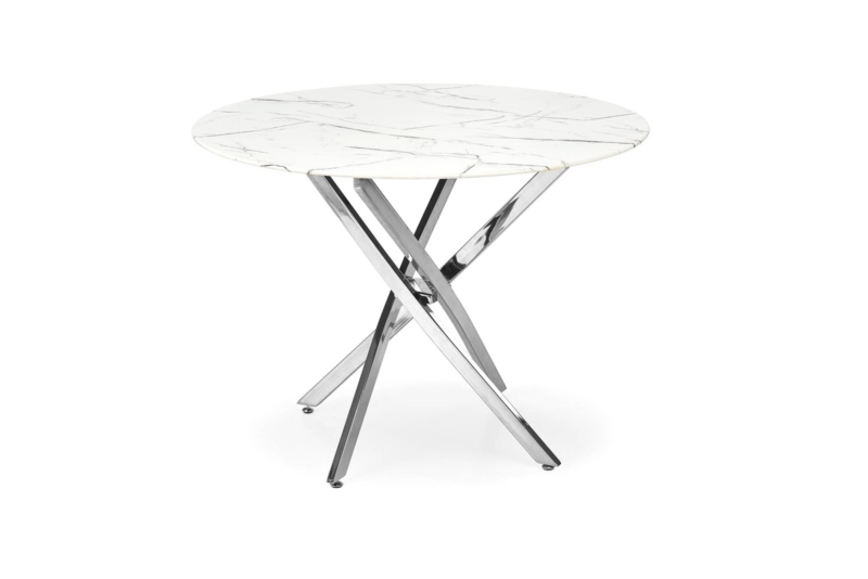 RAYMOND 2 table, white marble / silver - Image 4