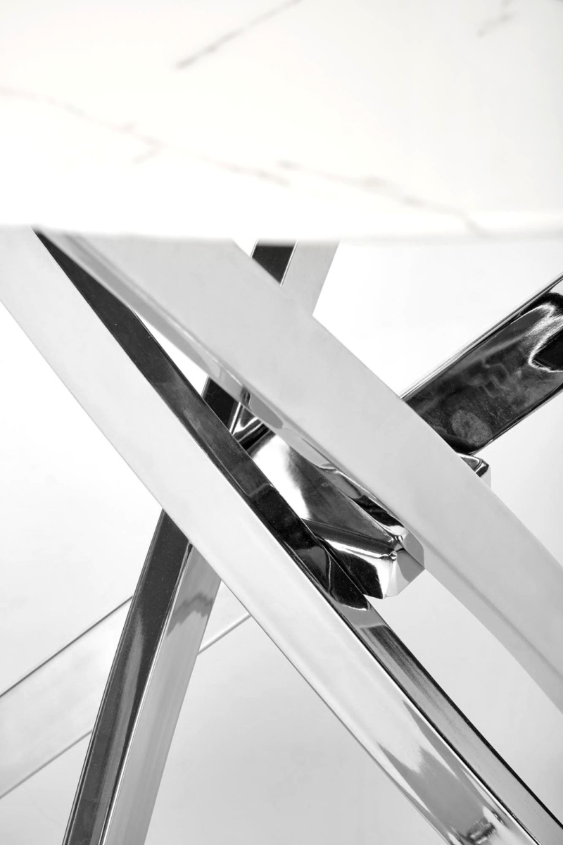 RAYMOND 2 table, white marble / silver - Image 6