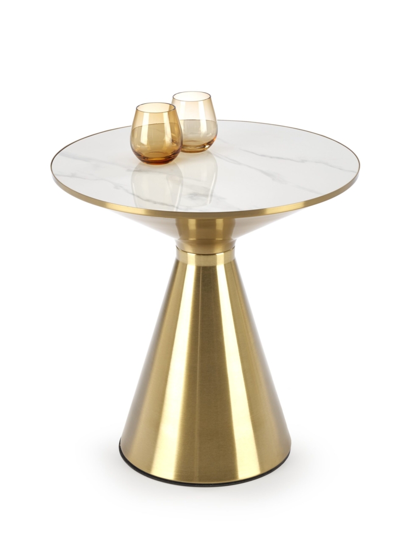 TRIBECA coffe table white marble / gold