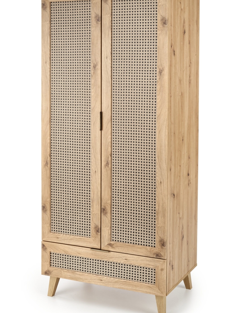 BORNEO S-1 wardrobe, artisan oak / black