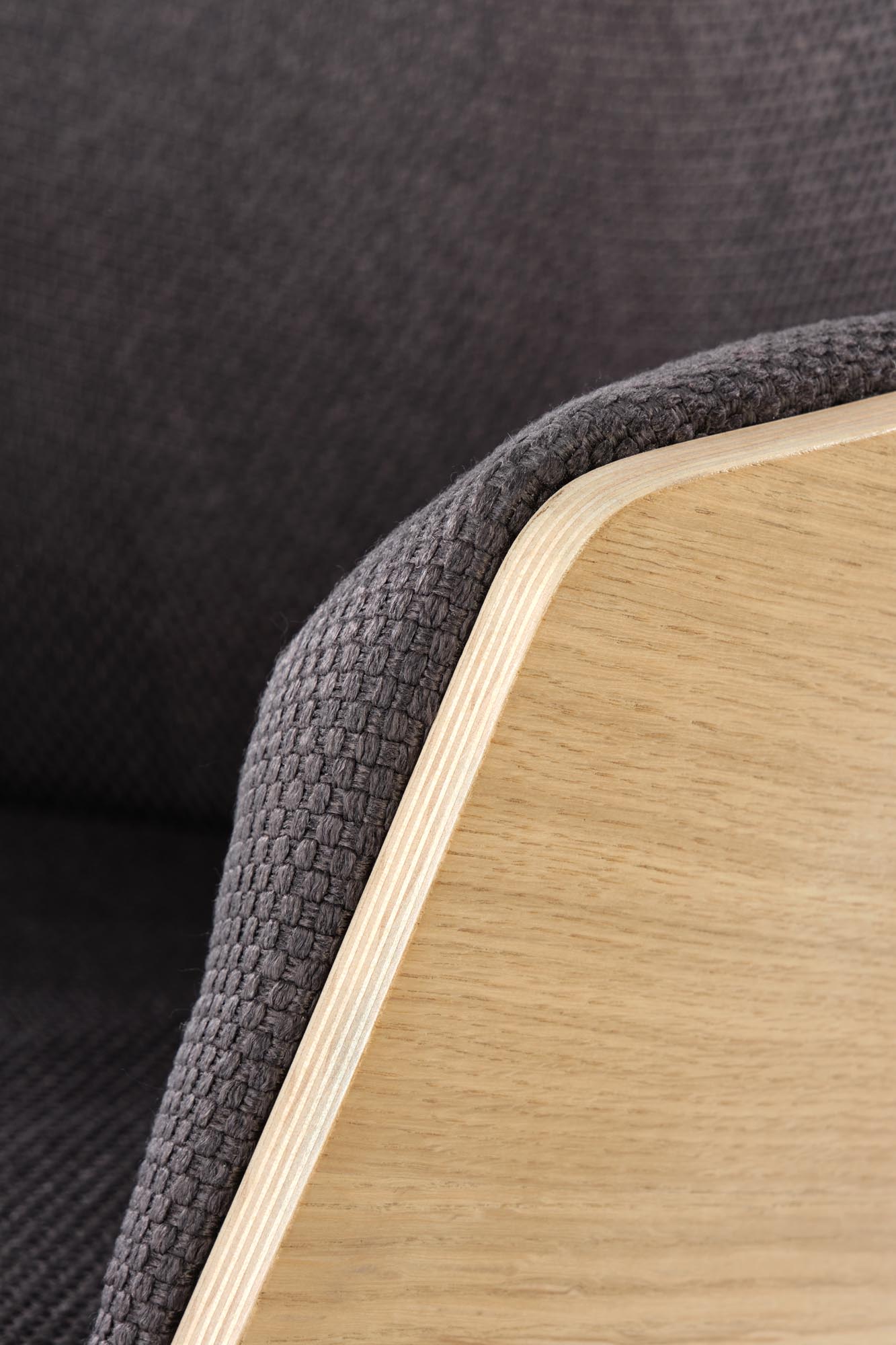 CHILLOUT leisure armchair dark grey / natural oak, legs - black - Image 9