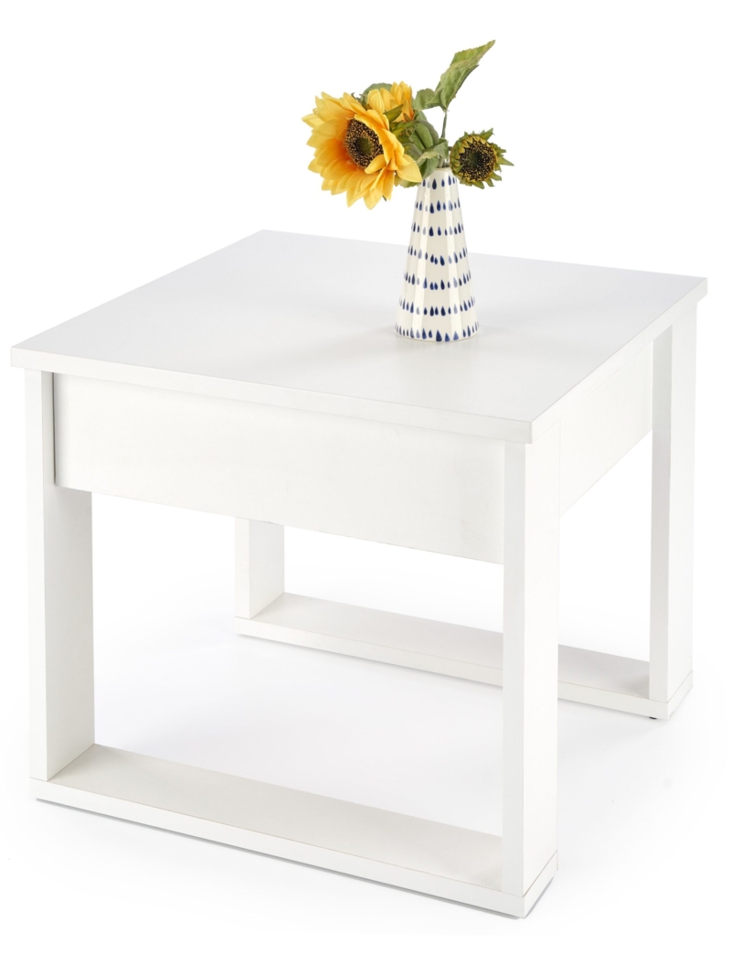 NEA SQUARE c. table, color: white