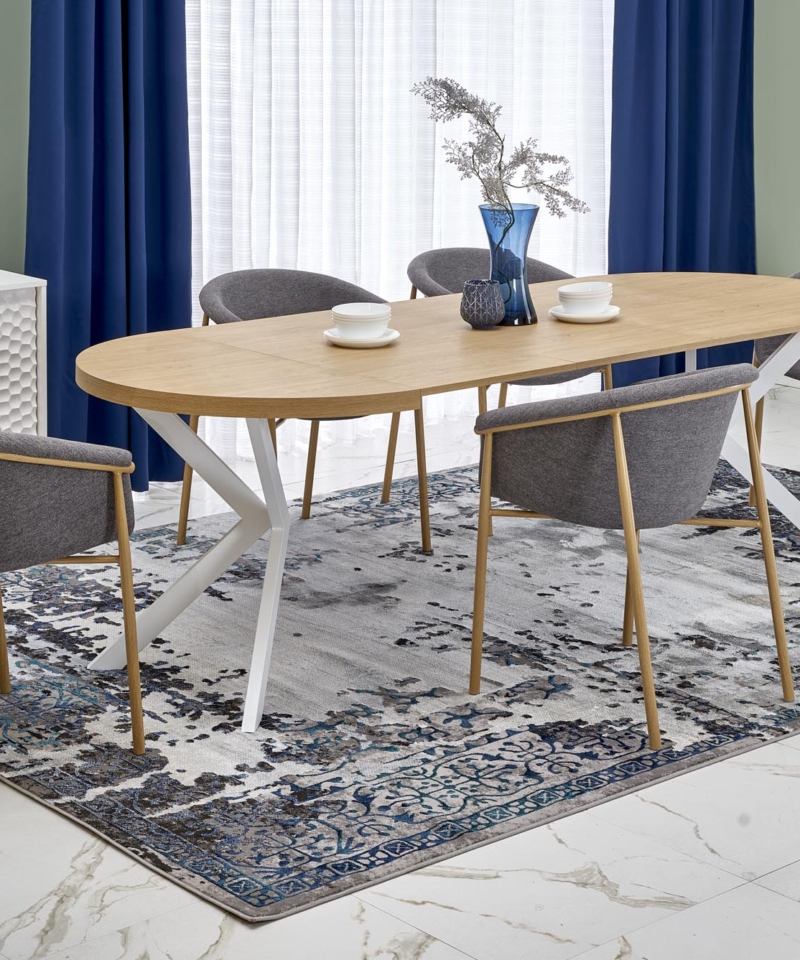 PERONI table golden oak/white