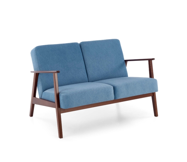 MILANO 2S sofa, blue CASTEL#74 / dark walnut