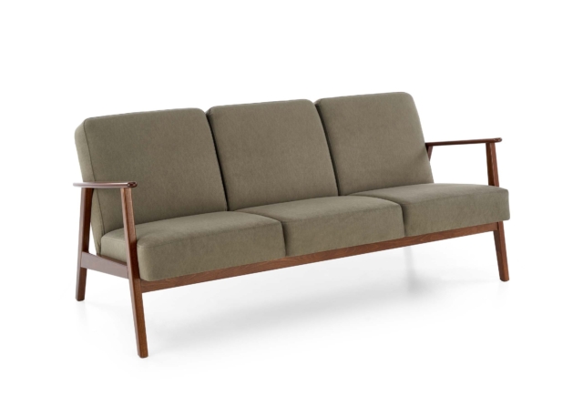 MILANO 3S sofa, olive CASTEL#39 / dark walnut