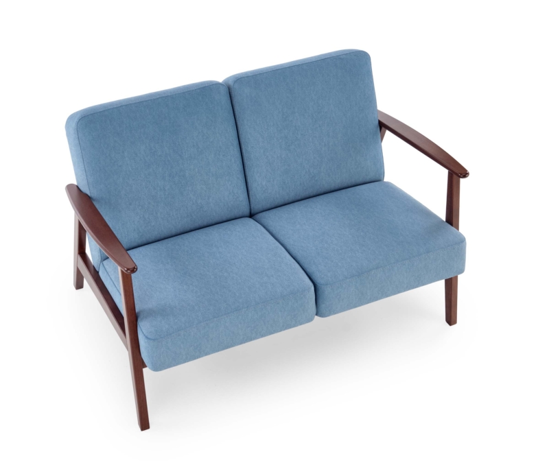 MILANO 2S sofa, blue CASTEL#74 / dark walnut - Image 4