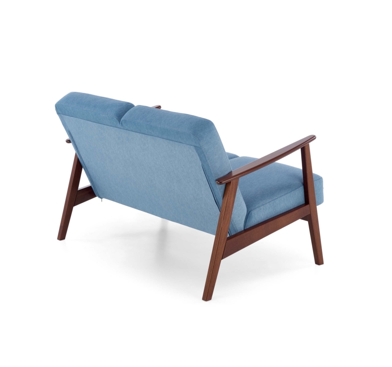 MILANO 2S sofa, blue CASTEL#74 / dark walnut - Image 6