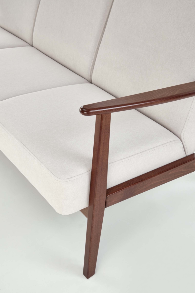 MILANO 3S sofa, light beige CASTEL#04 / dark walnut - Image 9