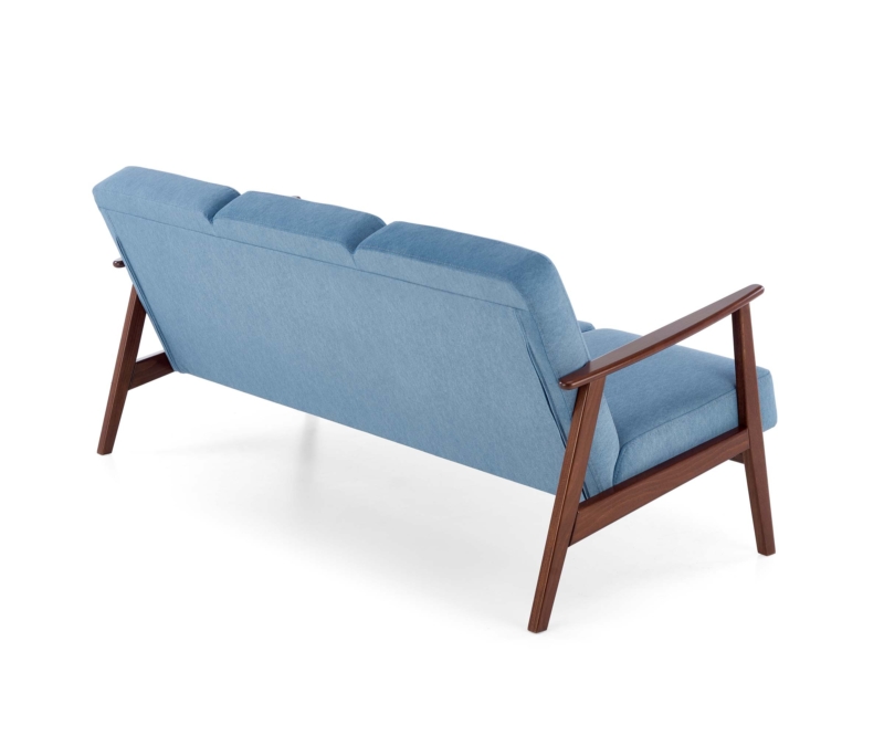 MILANO 3S sofa, blue CASTEL#74 / dark walnut - Image 3
