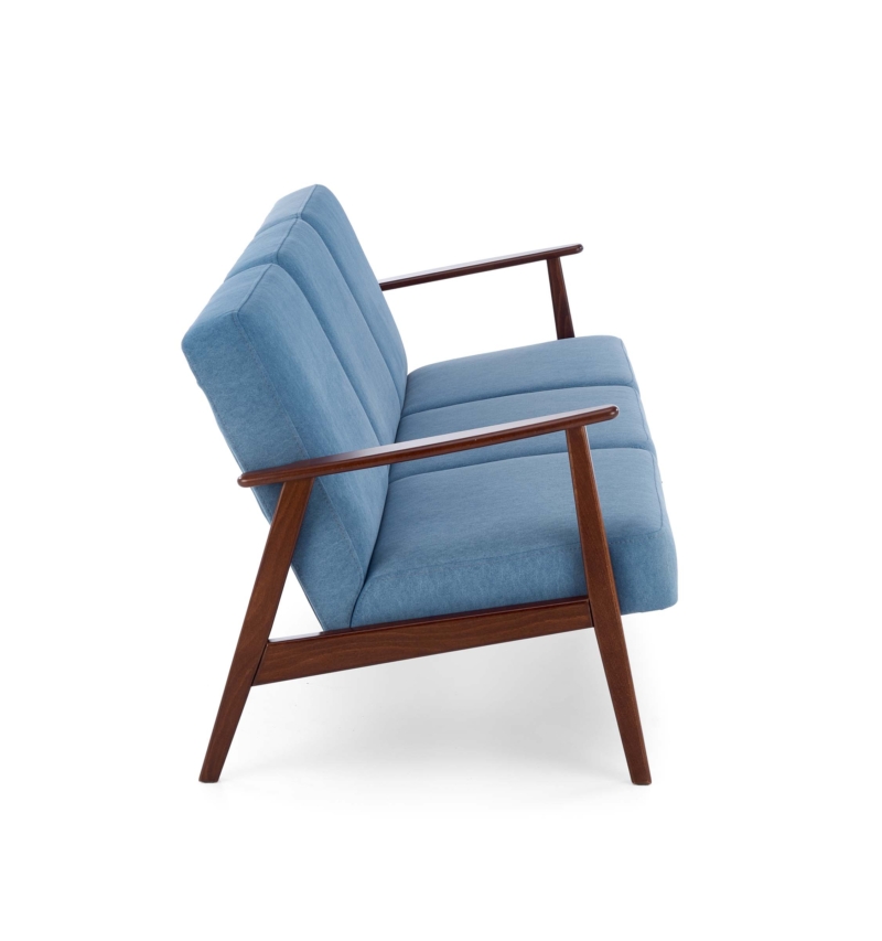 MILANO 3S sofa, blue CASTEL#74 / dark walnut - Image 5