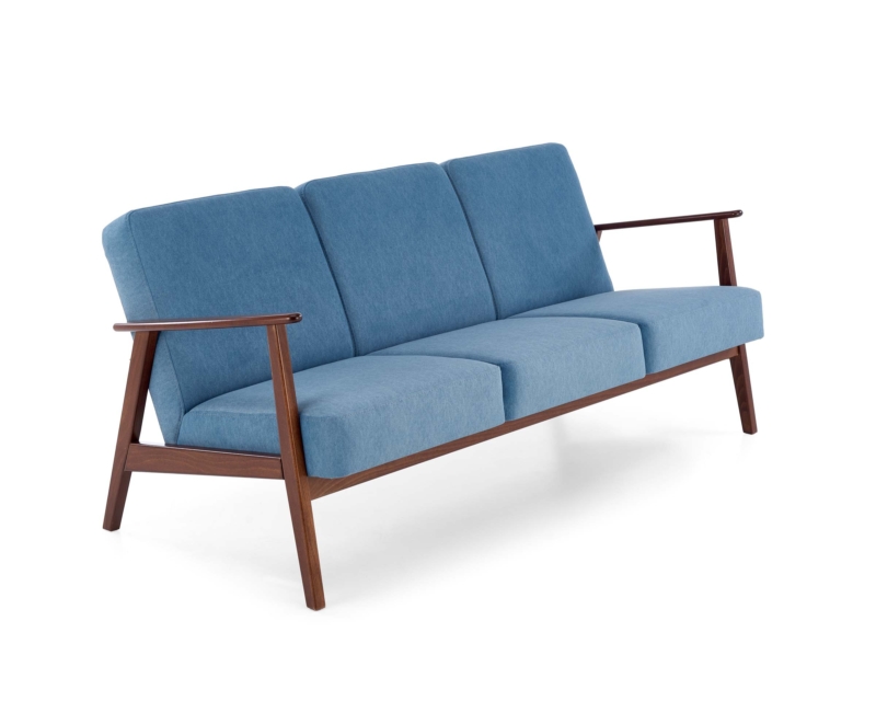 MILANO 3S sofa, blue CASTEL#74 / dark walnut - Image 6