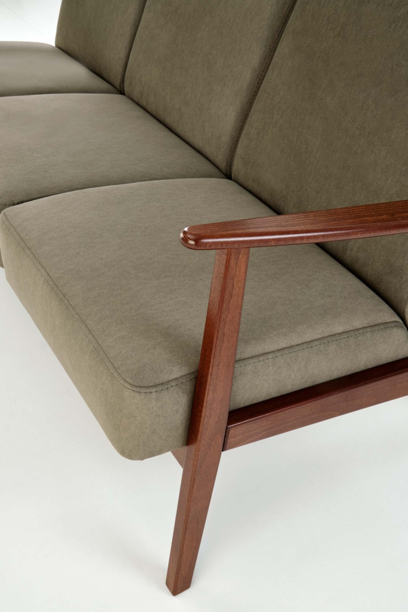 MILANO 3S sofa, olive CASTEL#39 / dark walnut - Image 8