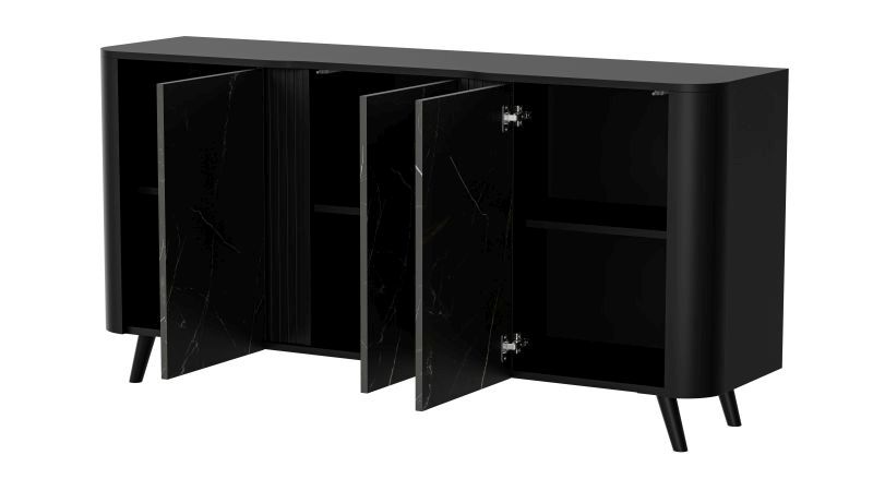 VOLARE chest of drawers 150 (3D) black mat/ black san sebastian - Image 3