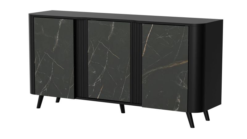 VOLARE chest of drawers 150 (3D) black mat/ black san sebastian - Image 4