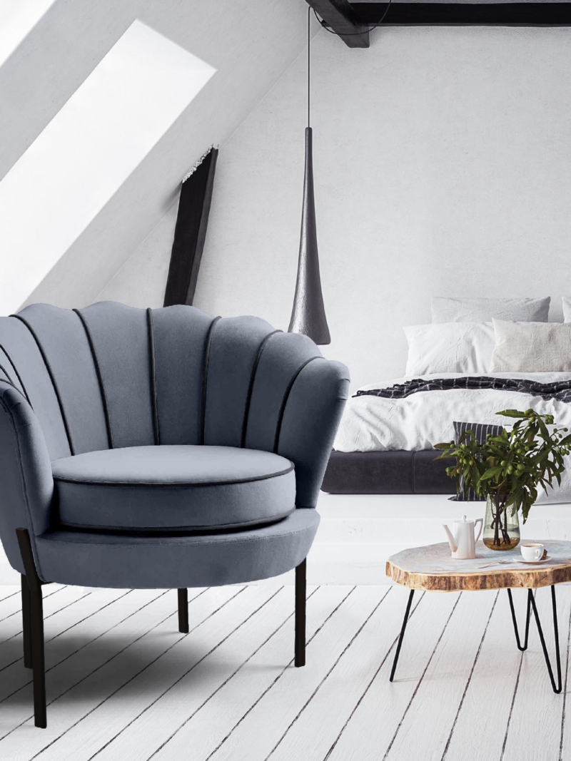 ANGELO leisure armchair grey / black