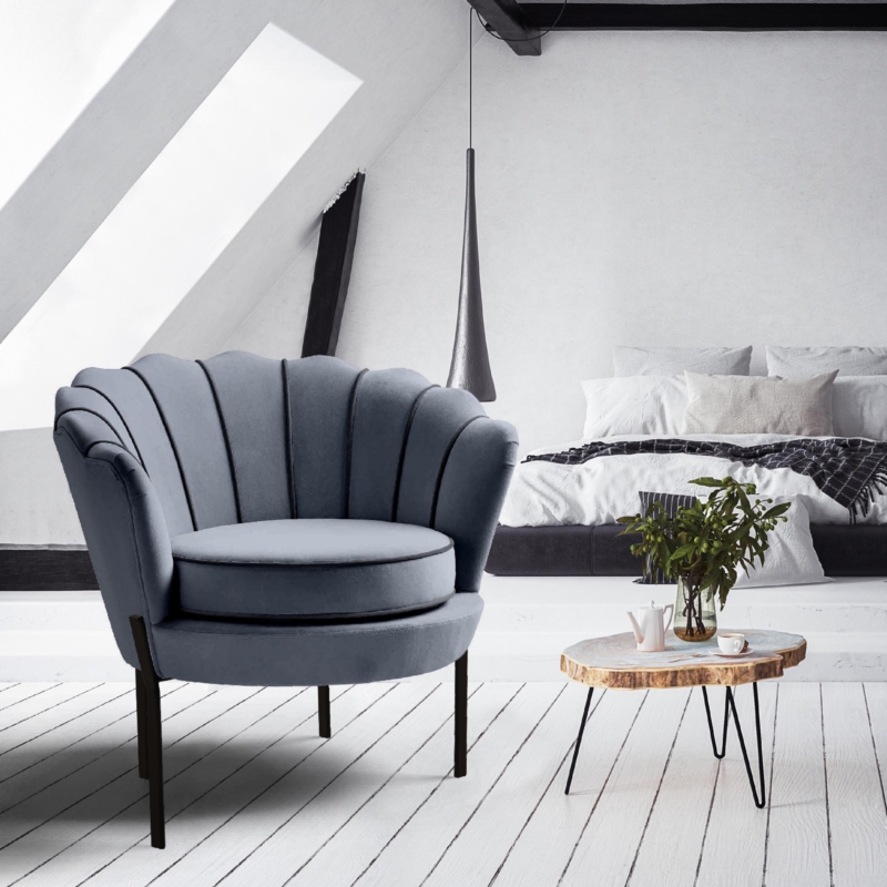 ANGELO leisure armchair grey / black