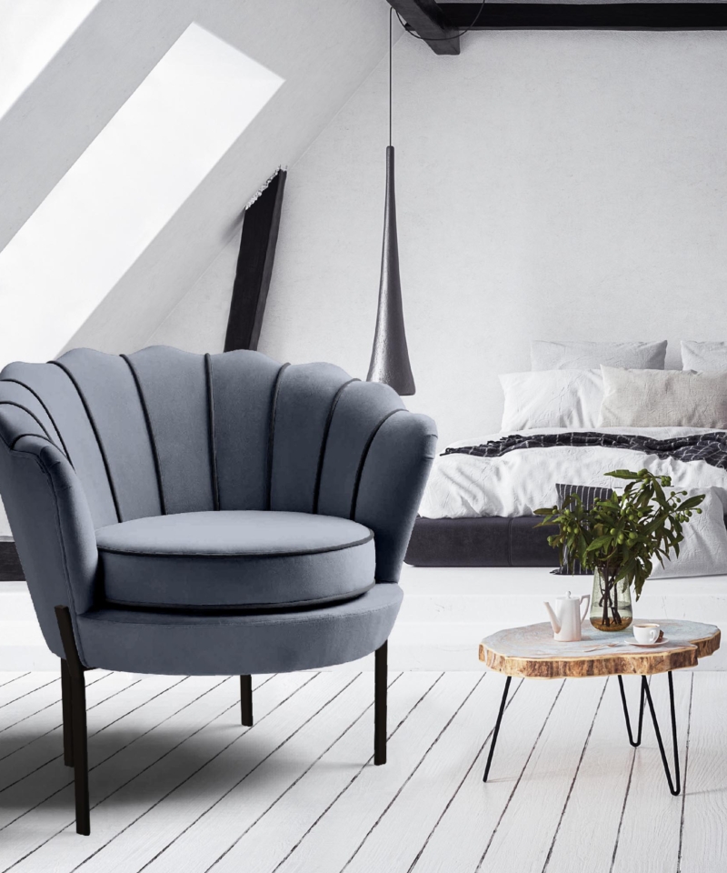 ANGELO leisure armchair grey / black