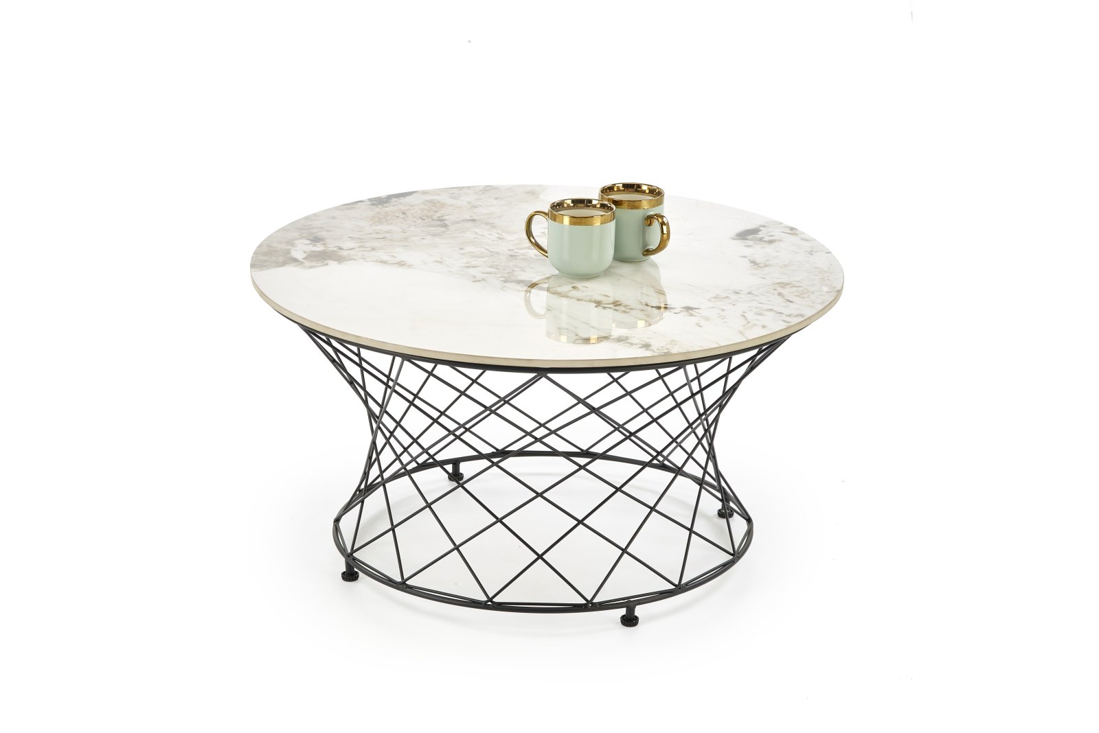 ALESSIA c.table, beige marble / black