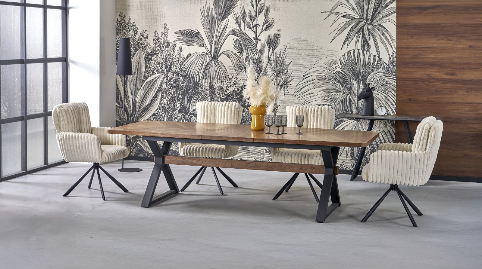 BARON extension table, walnut / black