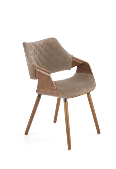 K396 chair, color: walnut / beige