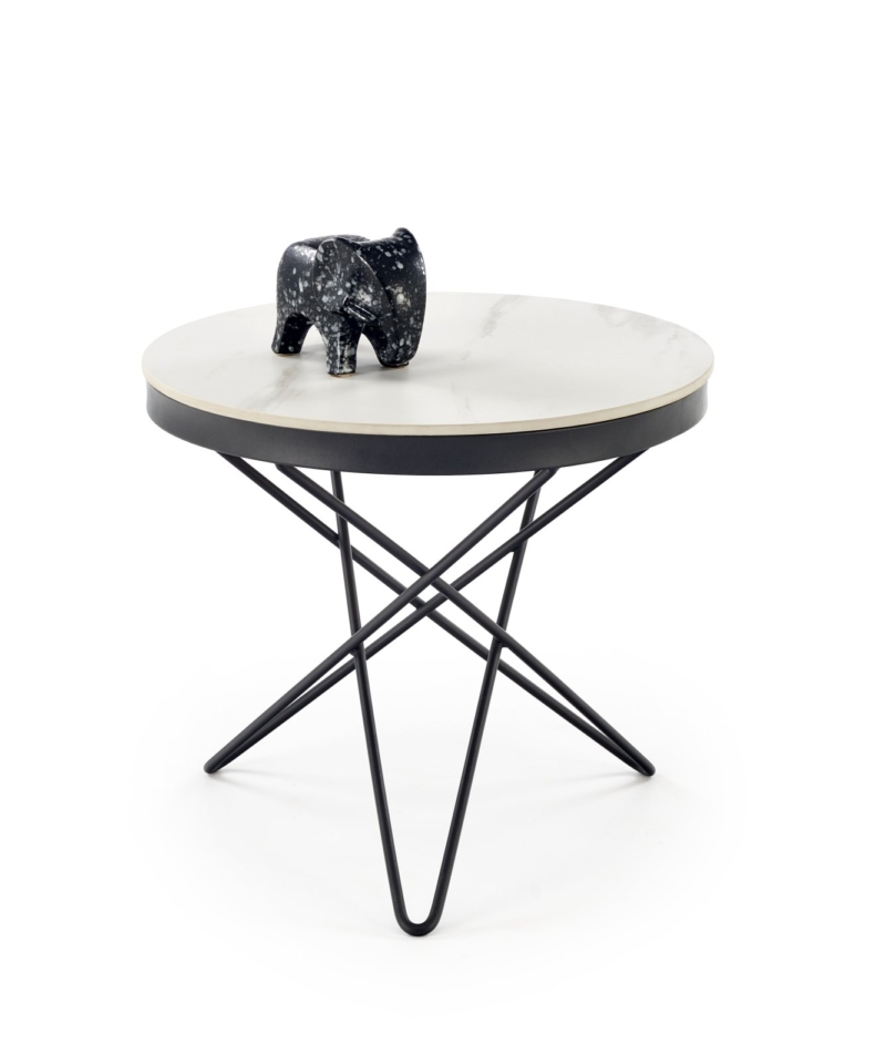 KLEILA 2 c.table, white marble / black