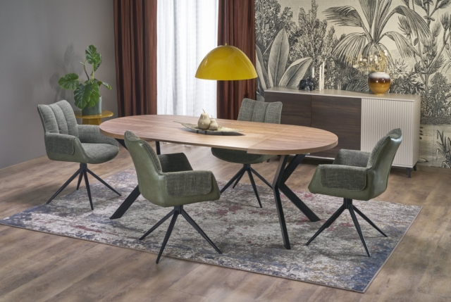 PERONI extension table, walnut / black