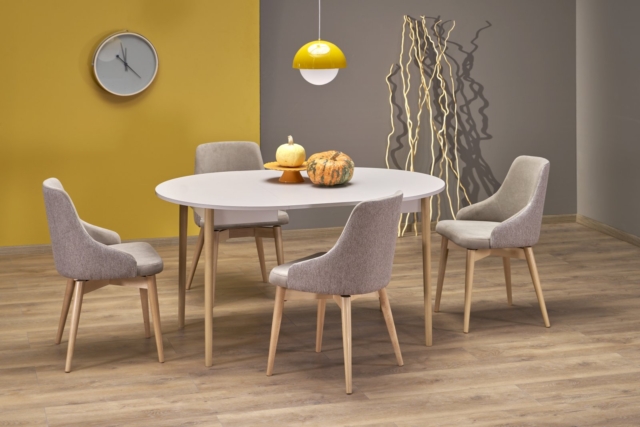 PIVOT extension table top - cashmere, legs - natural