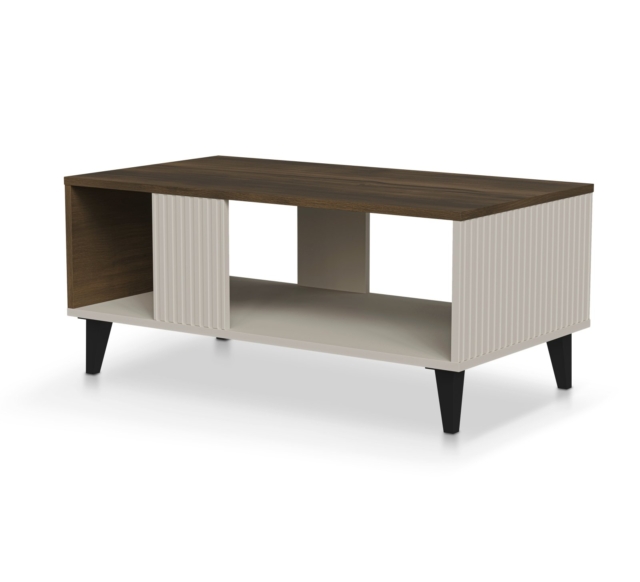RANDOM 2 LAW-1 coffee table, color: cashmere / walnut / black