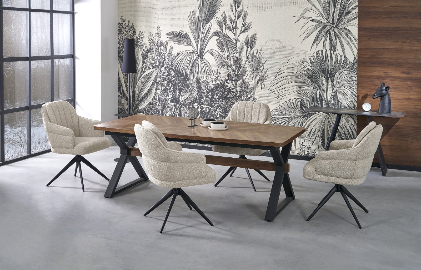 BARON extension table, walnut / black - Image 13