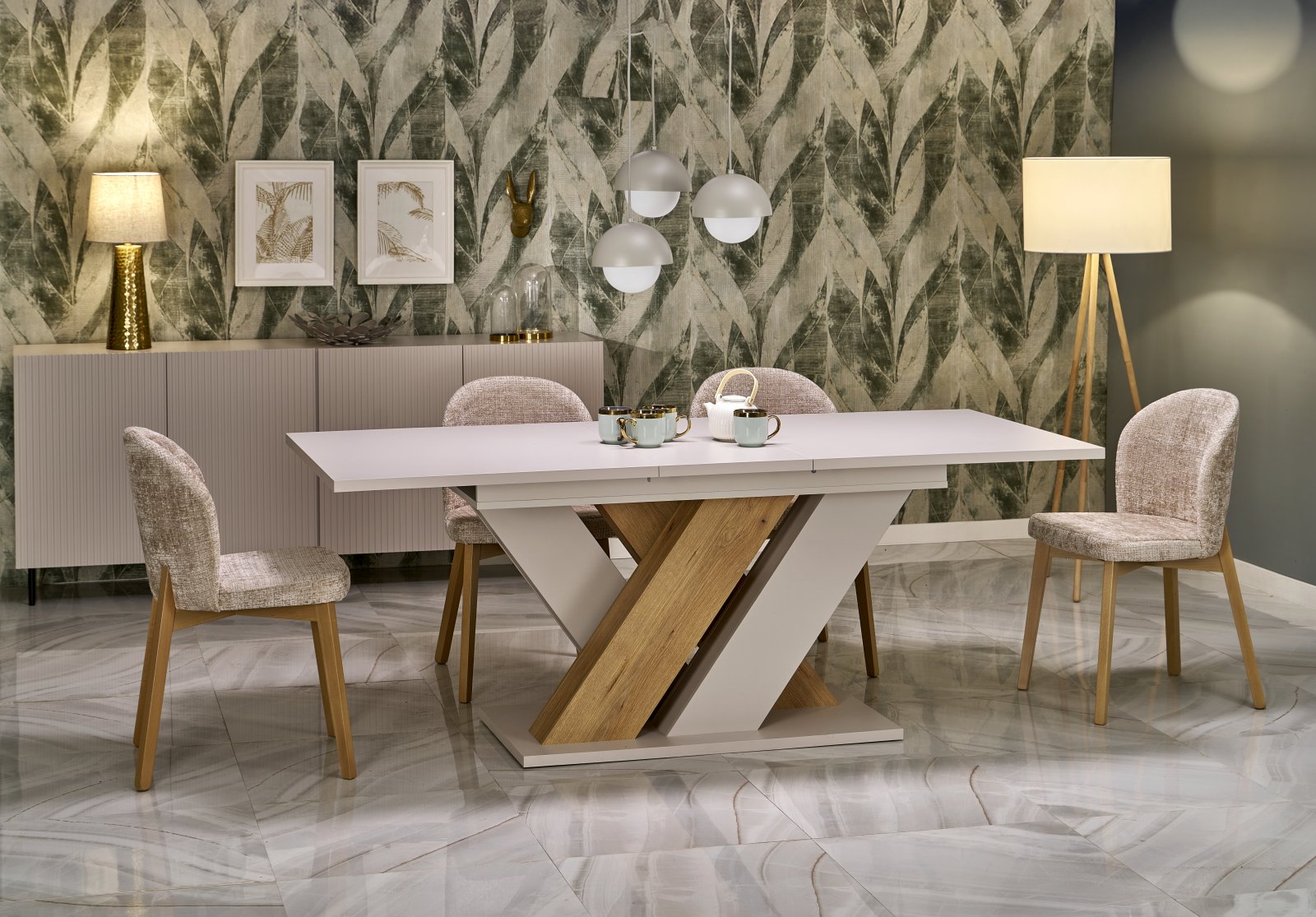 BRANDON extension table, cashmere / cremona oak - Image 9