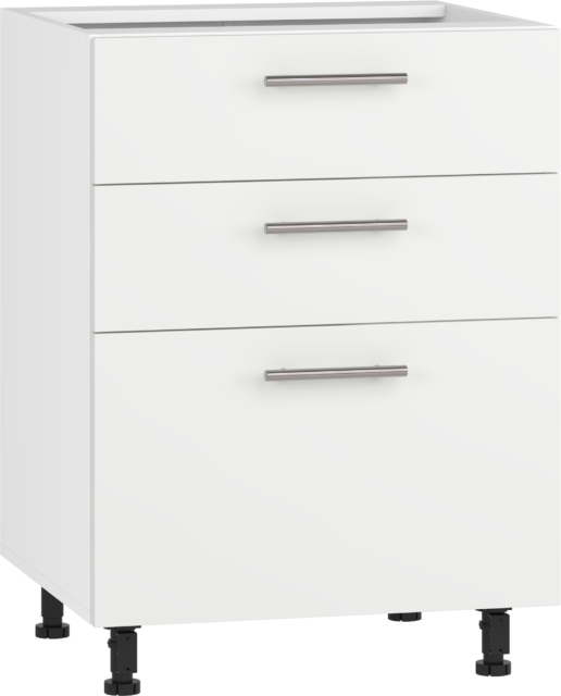 VENTO DS3-60/82 lower cabinet with drawers, color: white/white matt