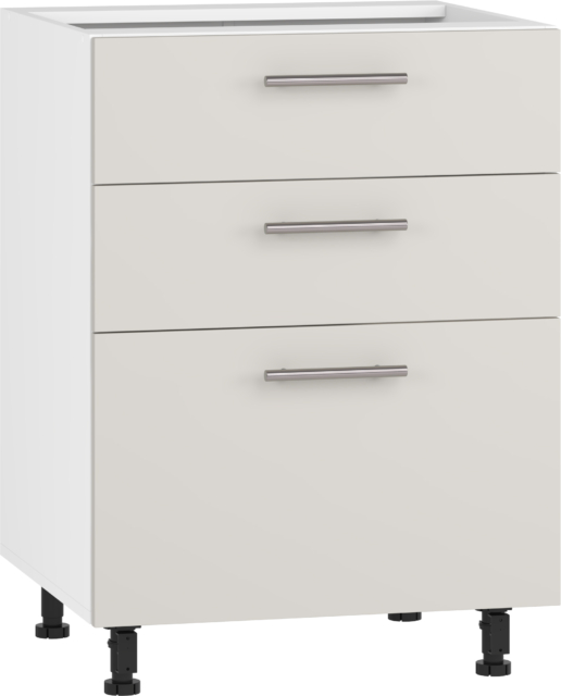 VENTO DS3-60/82 lower cabinet with drawers, color: white / cashmere