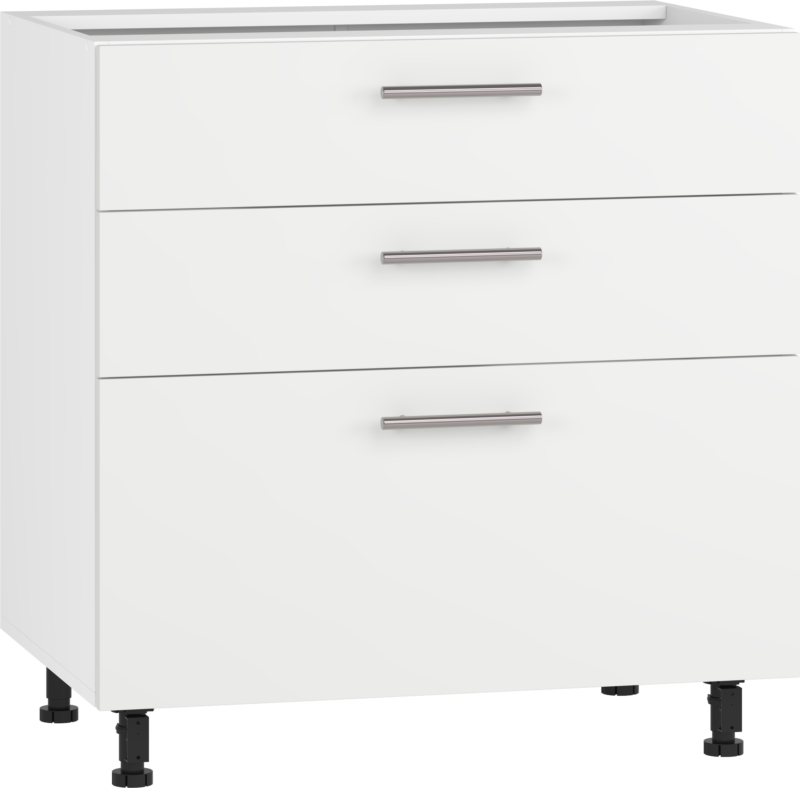 VENTO DS3-80/82 lower cabinet with drawers, color: white/white matt