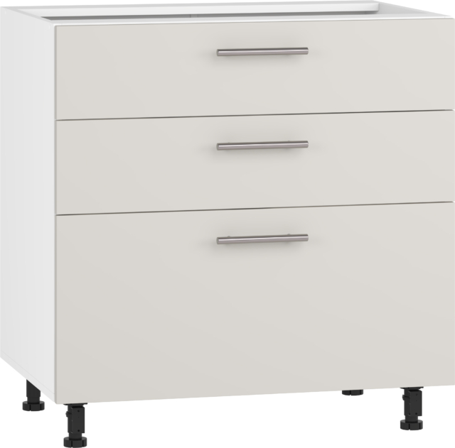 VENTO DS3-80/82 lower cabinet with drawers, color: white / cashmere