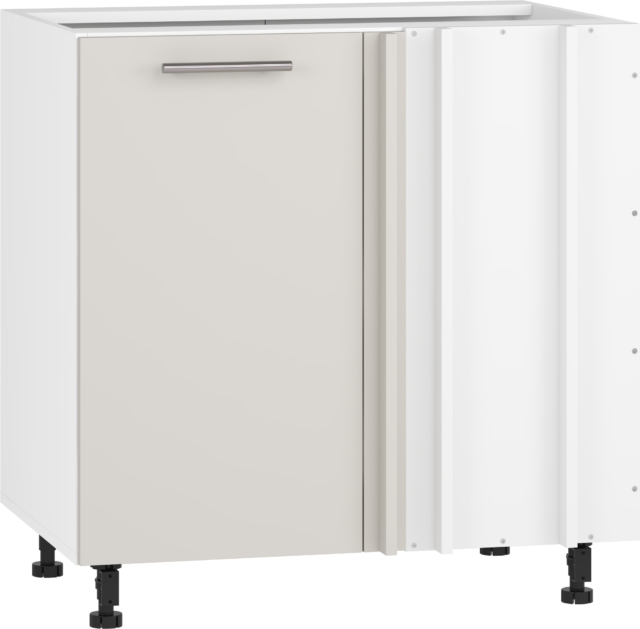VENTO DN-100/82 corner lower cabinet, color: white / cashmere