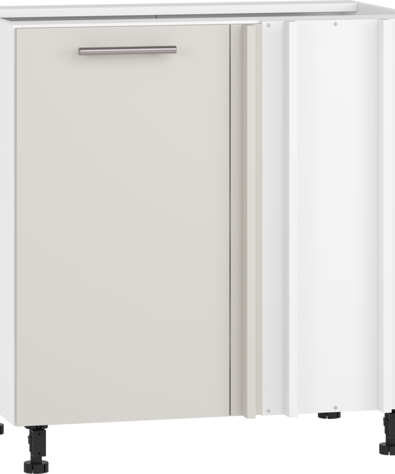 VENTO DN-100/82 corner lower cabinet, color: white / cashmere