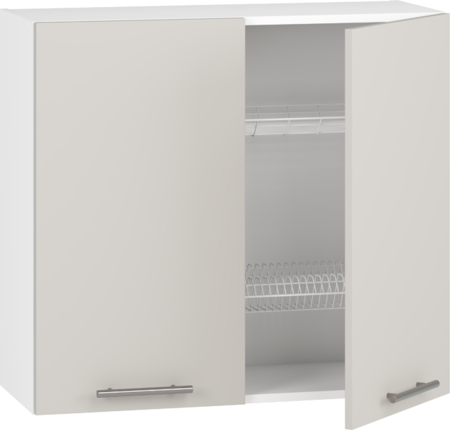 VENTO GC-80/72 top cabinet with drainer, color: white / cashmere