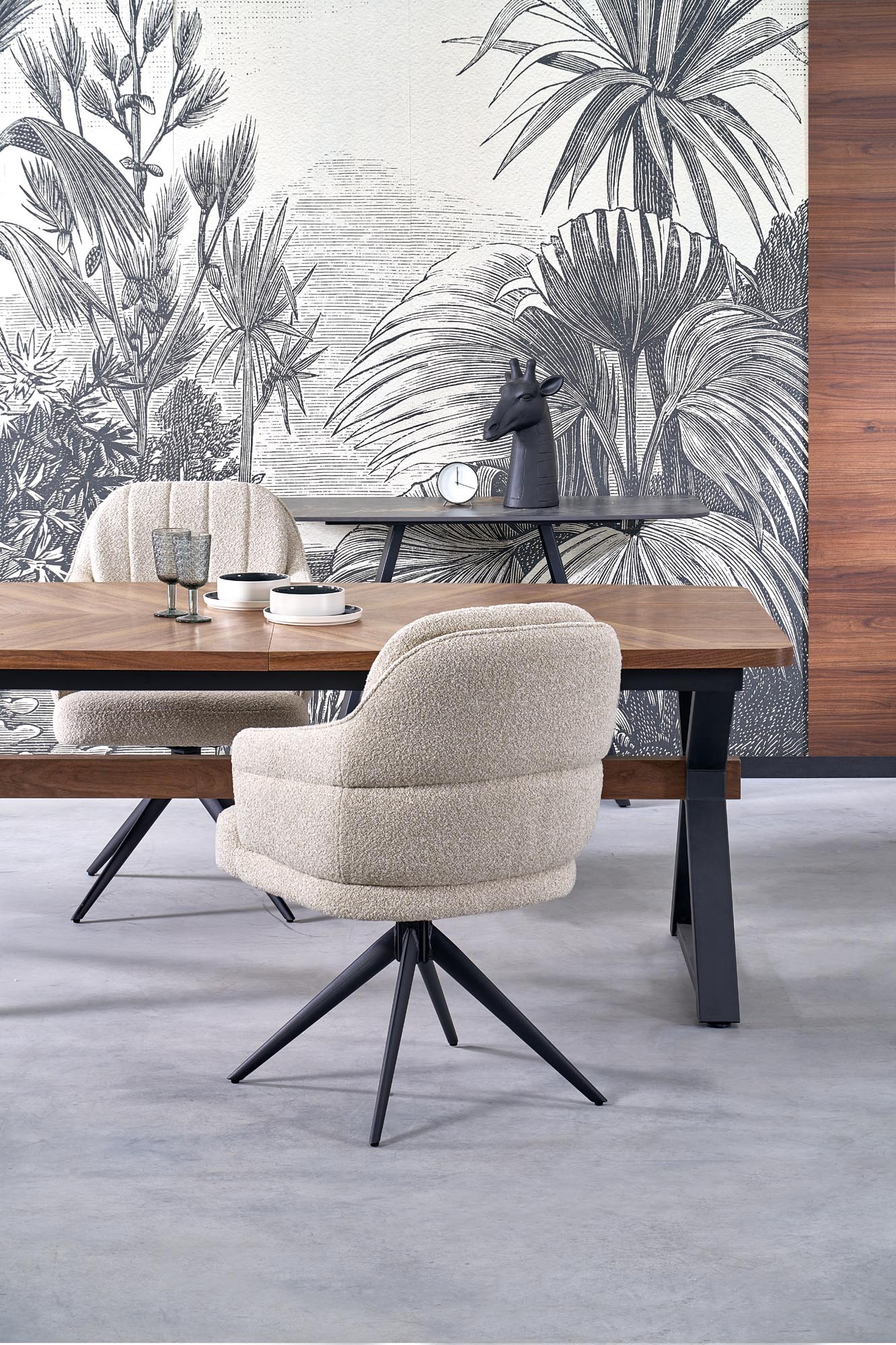 BARON extension table, walnut / black - Image 3