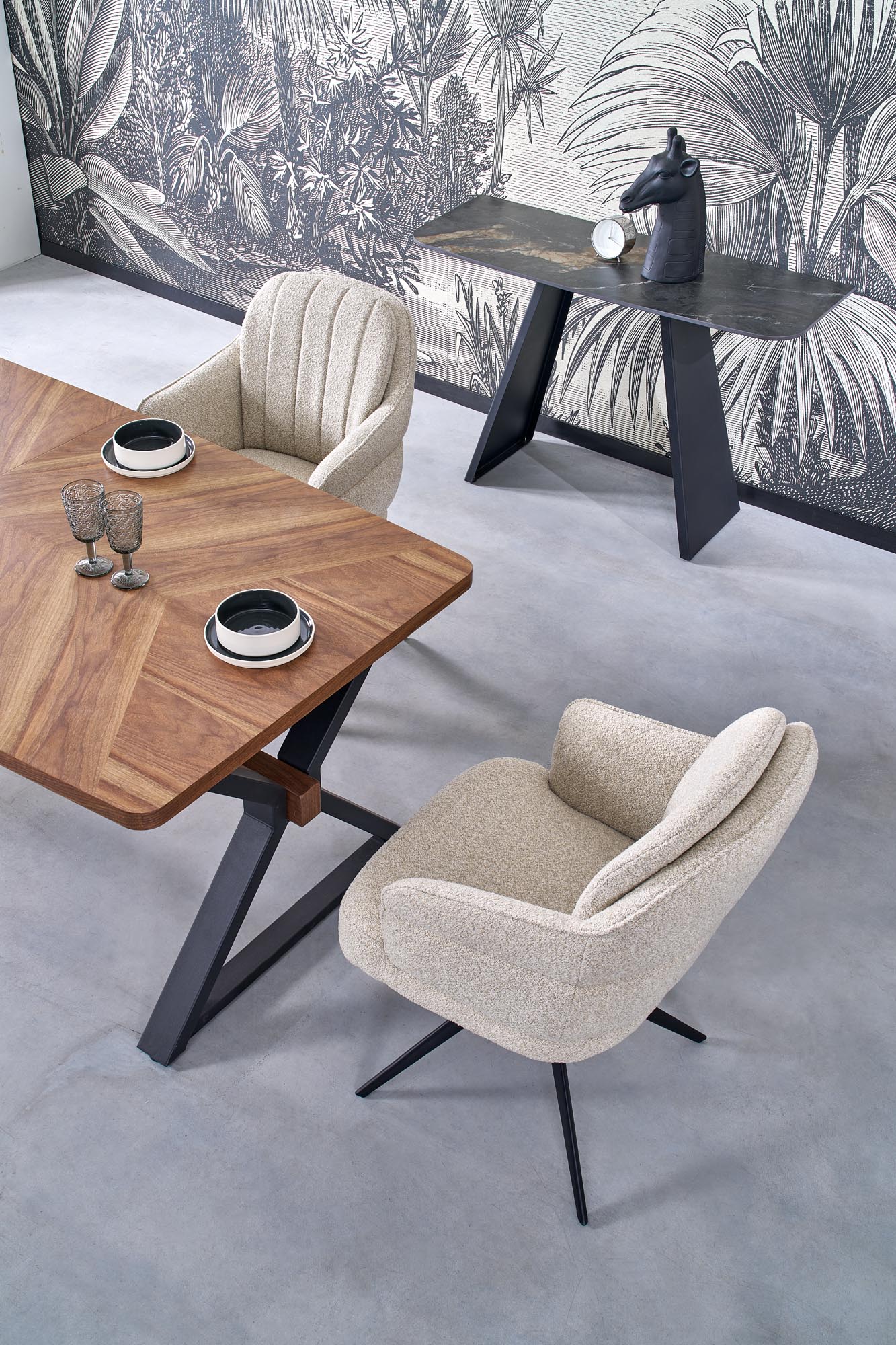 BARON extension table, walnut / black - Image 4