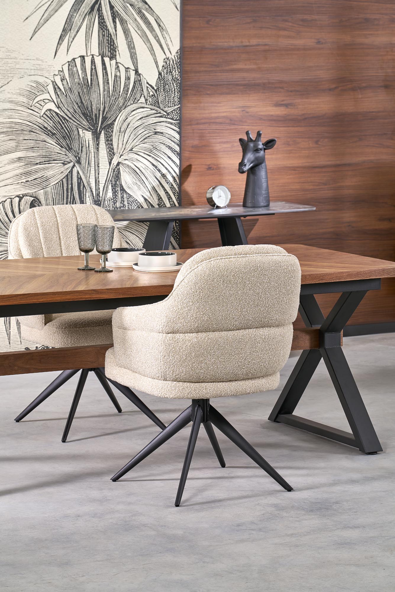 BARON extension table, walnut / black - Image 5